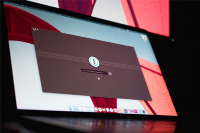 A computer monitor showing a security risk