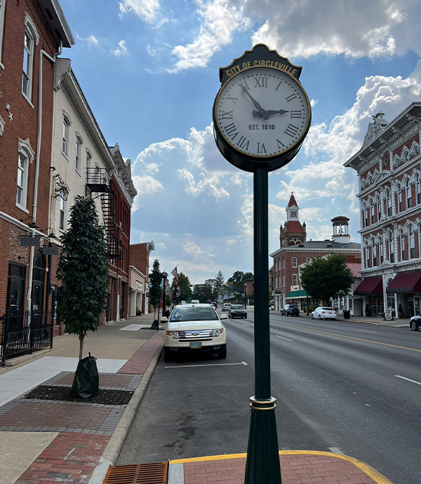 Scenic main street in downtown Circleville, Ohio