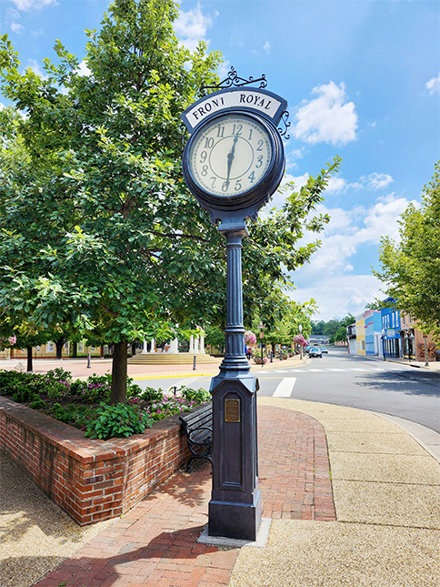 Clock on Sidewalk in Front Royal